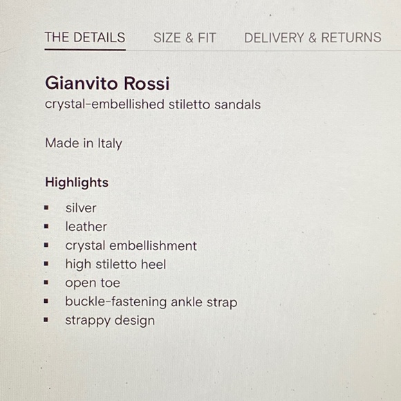 Gianvito Rossi Eiko Silver Crystal-Embellished  Stiletto Sandal US8.5 NEW - Picture 12 of 15